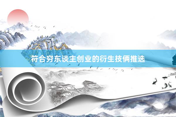 符合穷东谈主创业的衍生技俩推选