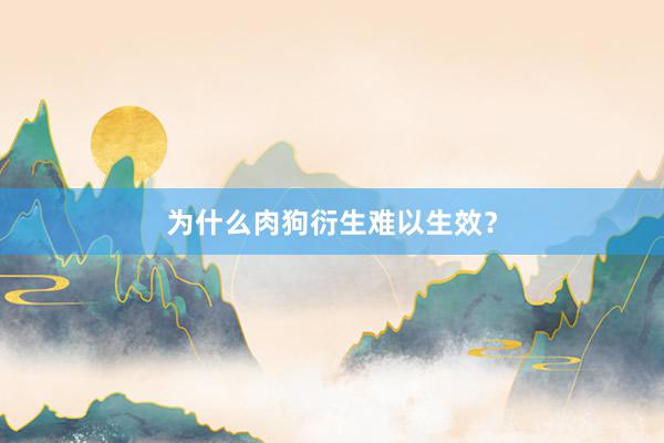 为什么肉狗衍生难以生效？